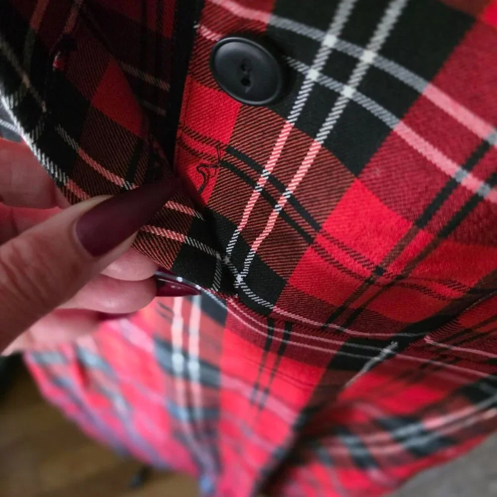 Vintage Betsey Johnson Red and Black Plaid Dress - Picture 7 of 8